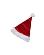 Red Santa hat with white fur trim on a white background