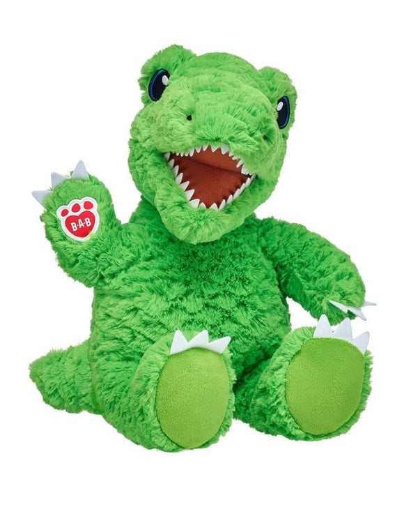 T-Rex Cafe | Green T-Rex Plush | 16" Build-A-Dino Plush