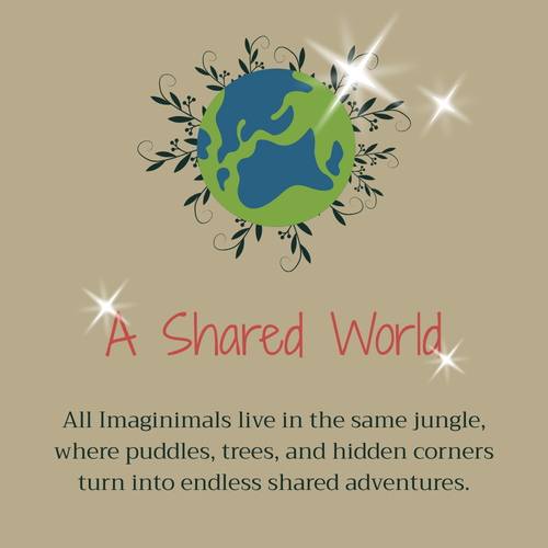 Illustration of a globe surrounded by leaves with text 'A Shared World' on a beige background.