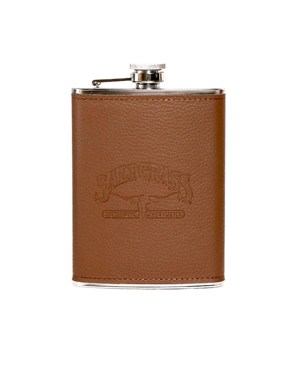 Saltgrass | Stainless Steel & Leather | Hip Flask