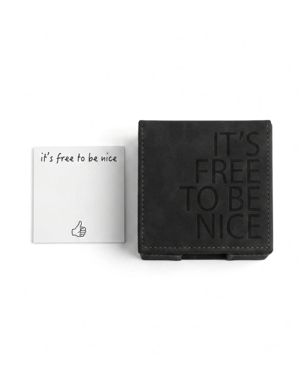 It's Free to be Nice | Leather | Sticky Note Holder