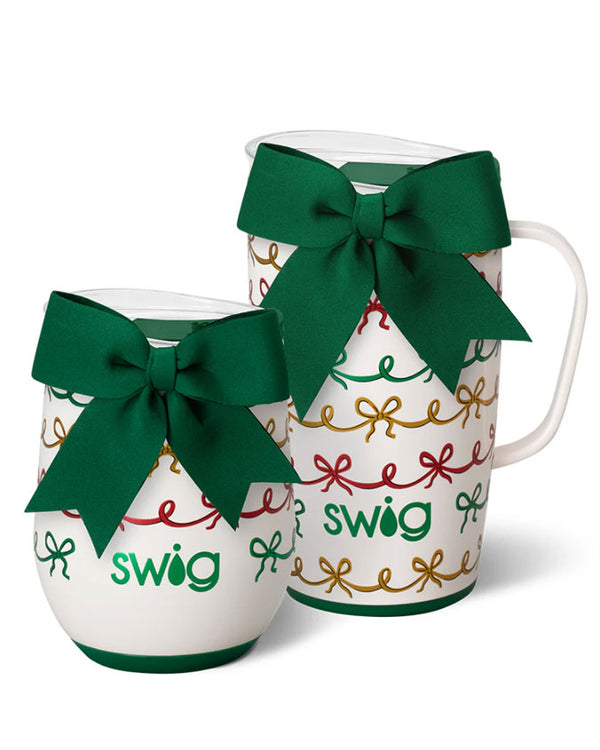 Swig Life | Christmas Bow | Stemless Wine Cup