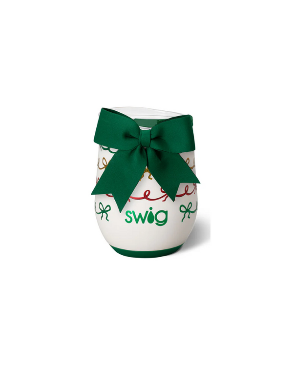 Swig Life | Christmas Bow | Stemless Wine Cup
